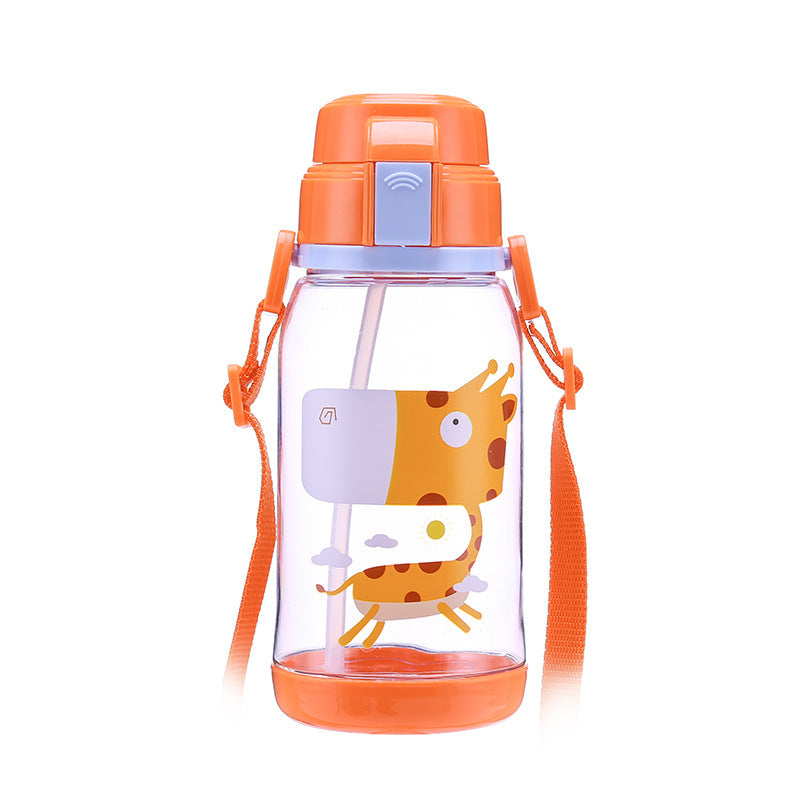 Kids Sports Water Bottle - BPA-Free Plastic, Straw Lid, Leak proof & Lightweight