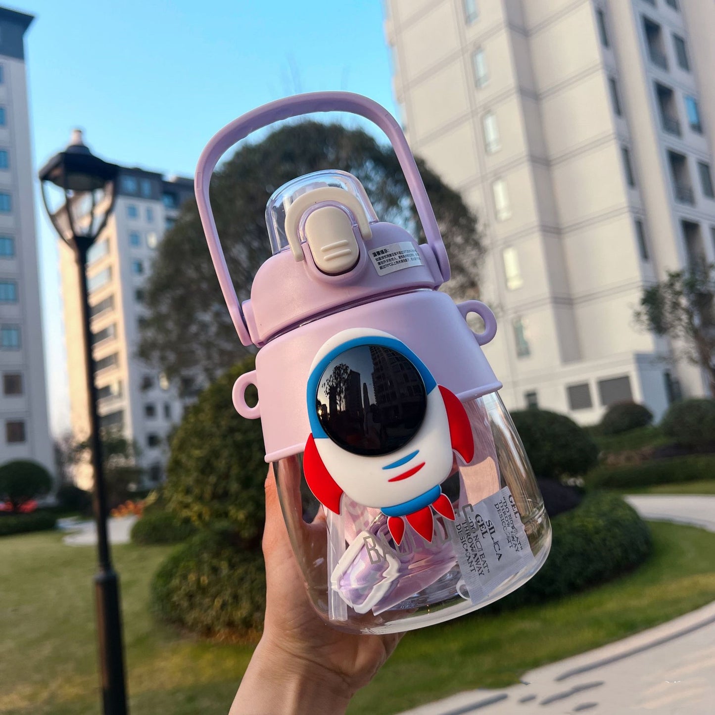 Astronaut Big Belly Plastic Cup Children Cute Water Bottle