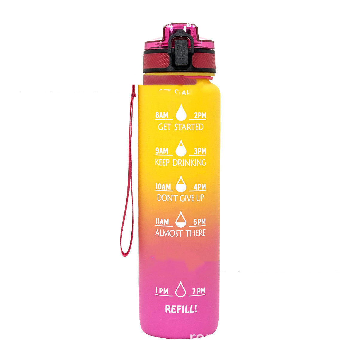 1L Gradient Kids Sports Water Bottle – Leakproof, Colorful, with Daily Tracking - Multiple Colors