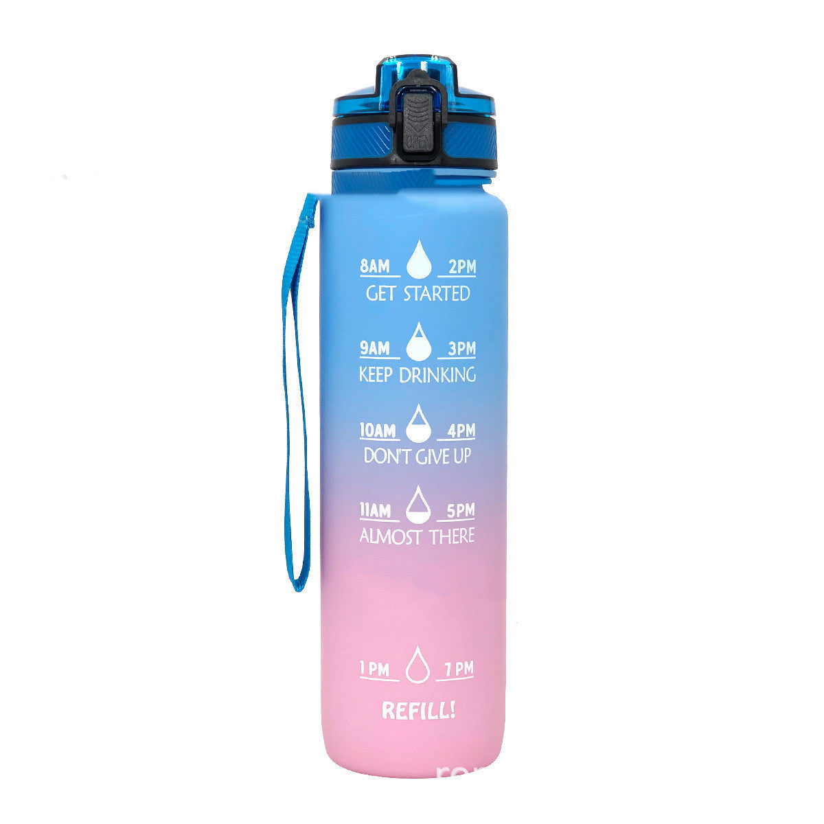 1L Gradient Kids Sports Water Bottle – Leakproof, Colorful, with Daily Tracking - Multiple Colors