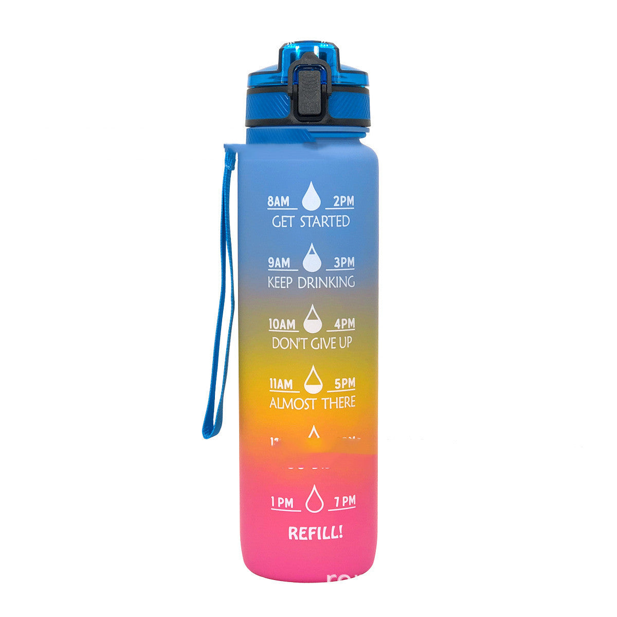 1L Gradient Kids Sports Water Bottle – Leakproof, Colorful, with Daily Tracking - Multiple Colors