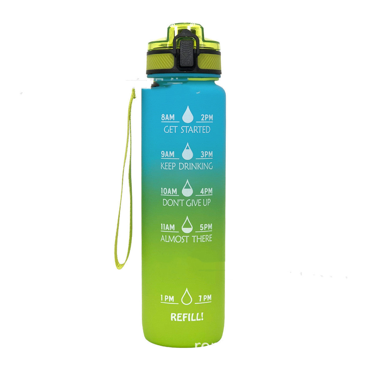 1L Gradient Kids Sports Water Bottle – Leakproof, Colorful, with Daily Tracking - Multiple Colors