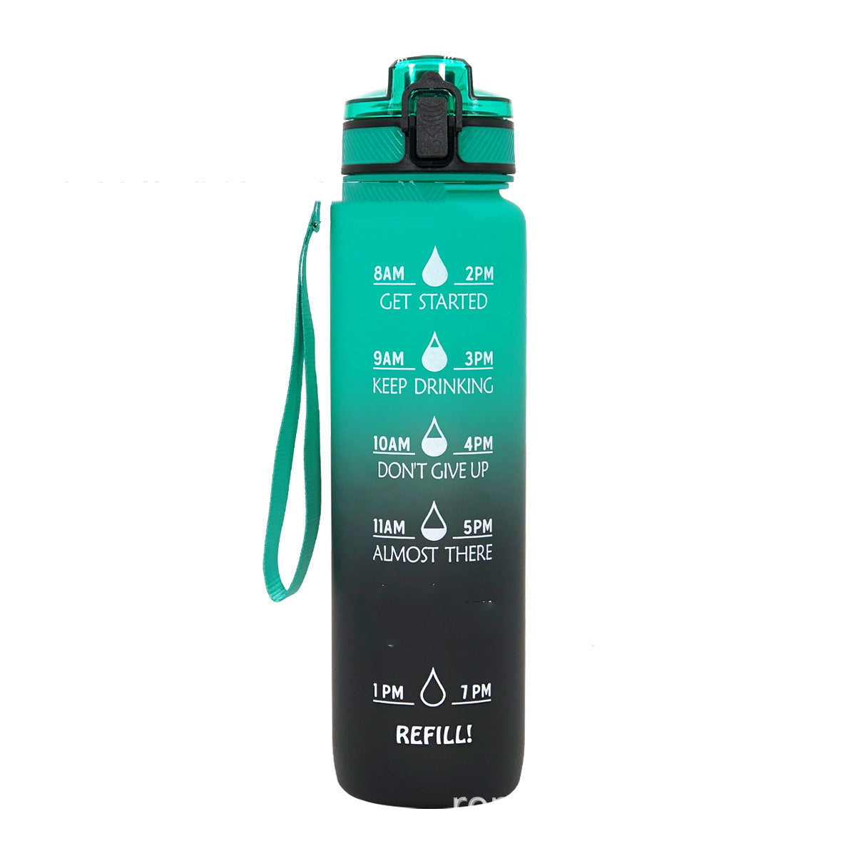 1L Gradient Kids Sports Water Bottle – Leakproof, Colorful, with Daily Tracking - Multiple Colors